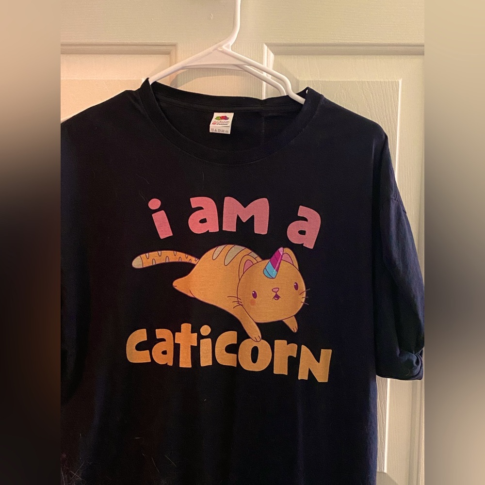Black T-shirt “I am a Caticorn” size large